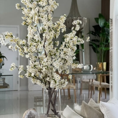 Cherry Blossoms in 40 cm Glass Cylinder