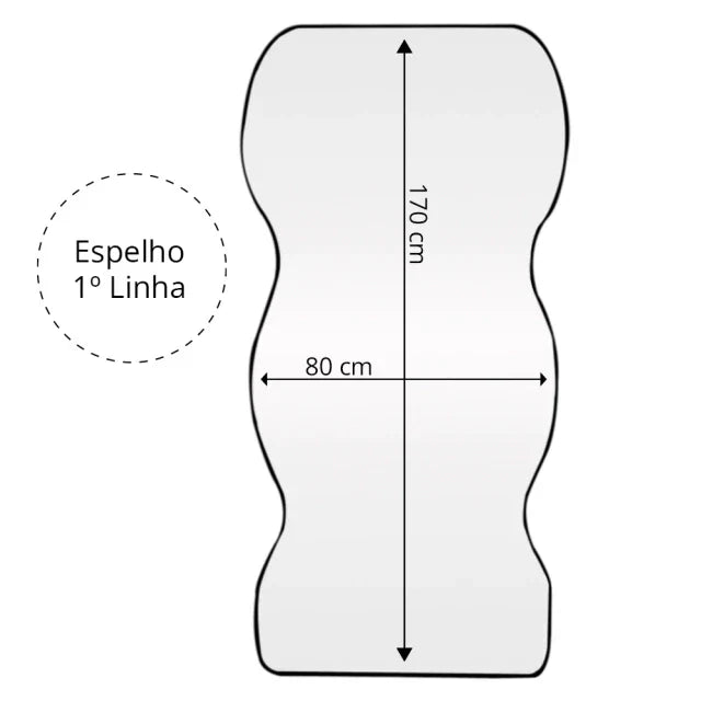 Full-Length Wave Mirror 170x80cm
